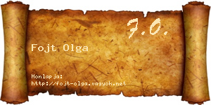 Fojt Olga névjegykártya