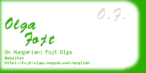 olga fojt business card